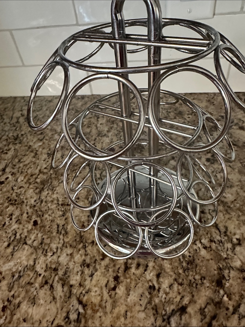 Chrome Metal Pod Coffee Capsule Carousel Holder - Silver